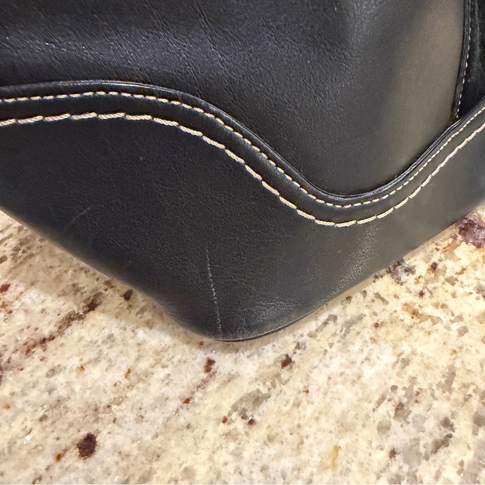 VTG Coach Hampton Soho Black Leather & Suede Satchel Y2K F11845 - Picture 10 of 13